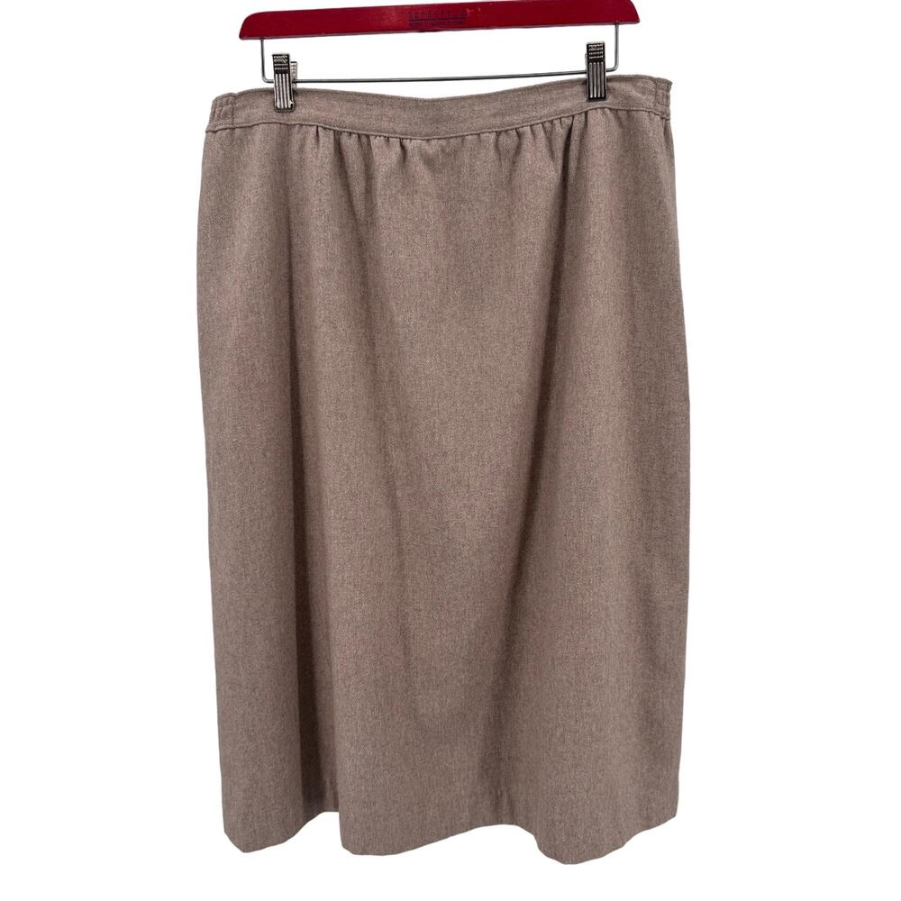 Gilmor Tan Wool Satin Lined Knee Length Skirt Womens Business Wear Academia VTG